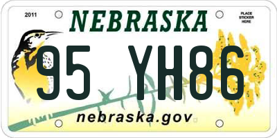 NE license plate 95YH86