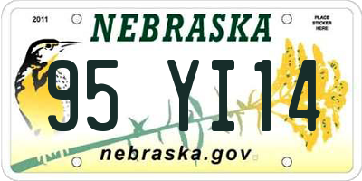 NE license plate 95YI14
