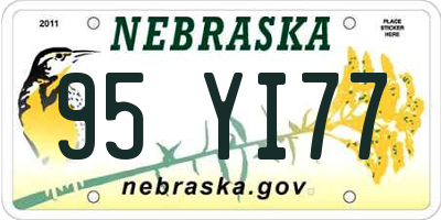 NE license plate 95YI77