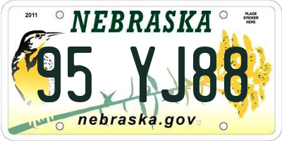 NE license plate 95YJ88