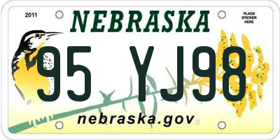 NE license plate 95YJ98