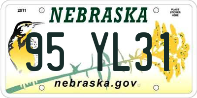 NE license plate 95YL31