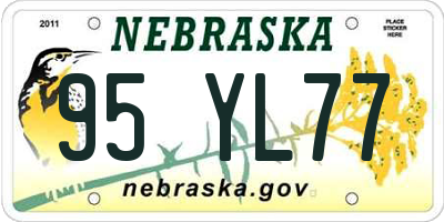 NE license plate 95YL77