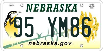 NE license plate 95YM86