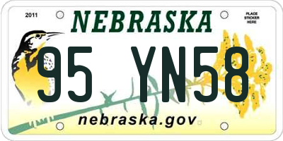 NE license plate 95YN58