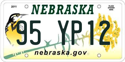 NE license plate 95YP12