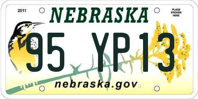 NE license plate 95YP13