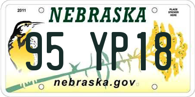 NE license plate 95YP18