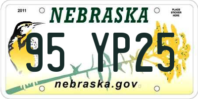 NE license plate 95YP25