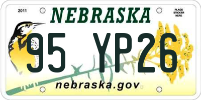 NE license plate 95YP26