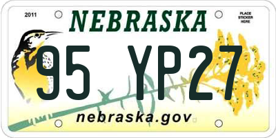 NE license plate 95YP27