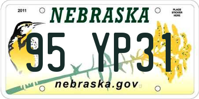 NE license plate 95YP31