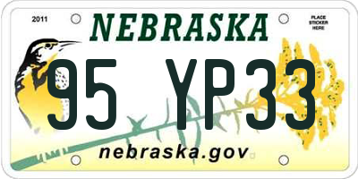 NE license plate 95YP33