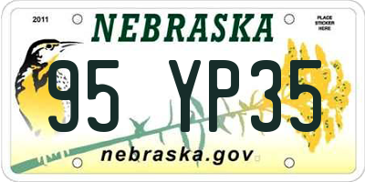 NE license plate 95YP35