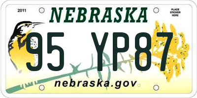 NE license plate 95YP87