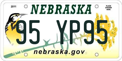 NE license plate 95YP95