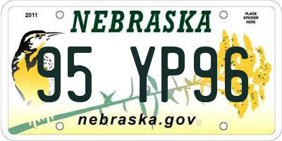NE license plate 95YP96