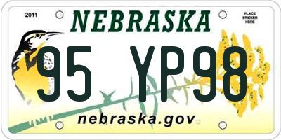 NE license plate 95YP98