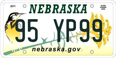 NE license plate 95YP99