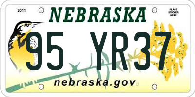 NE license plate 95YR37