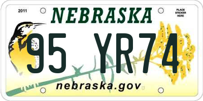 NE license plate 95YR74