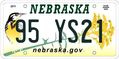 NE license plate 95YS21