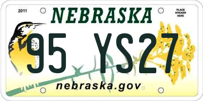NE license plate 95YS27