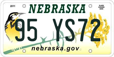 NE license plate 95YS72