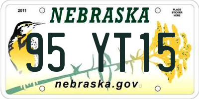 NE license plate 95YT15
