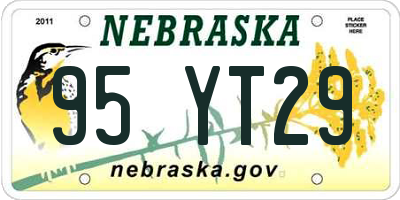 NE license plate 95YT29