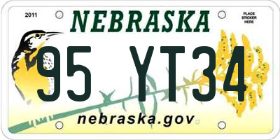 NE license plate 95YT34