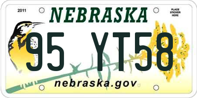 NE license plate 95YT58