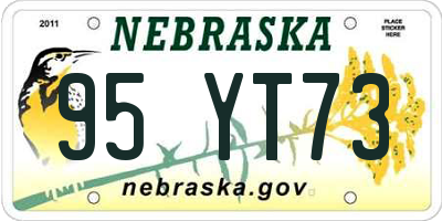 NE license plate 95YT73