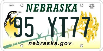 NE license plate 95YT77