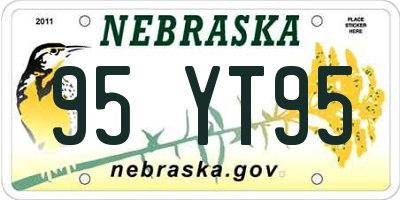 NE license plate 95YT95
