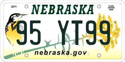 NE license plate 95YT99