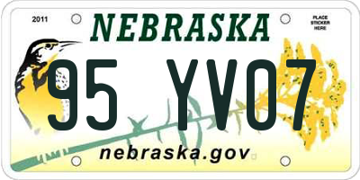 NE license plate 95YV07