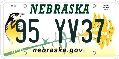 NE license plate 95YV37