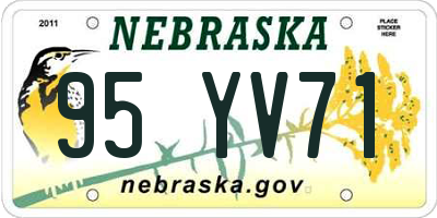 NE license plate 95YV71