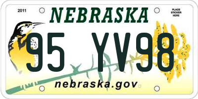 NE license plate 95YV98