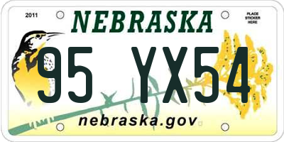 NE license plate 95YX54