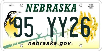 NE license plate 95YY26