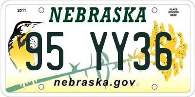 NE license plate 95YY36