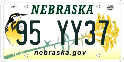 NE license plate 95YY37