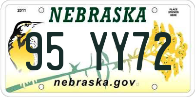 NE license plate 95YY72