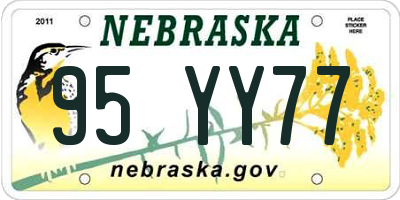 NE license plate 95YY77
