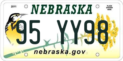 NE license plate 95YY98