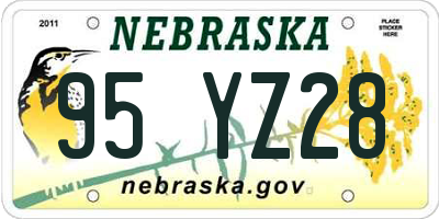 NE license plate 95YZ28