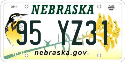 NE license plate 95YZ31