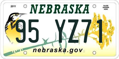 NE license plate 95YZ71